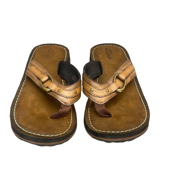 Clarks Shoes - CLARKS Collection Leather Thong Sandal Honey Flip Flops Women 7